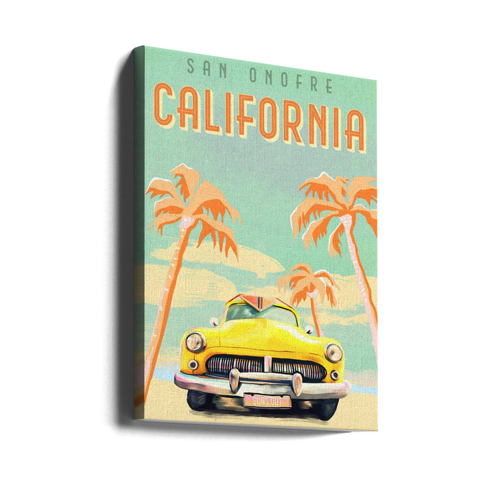Cali Poster Aqua - Stretched Canvas, Poster or Fine Art Print I Heart Wall Art