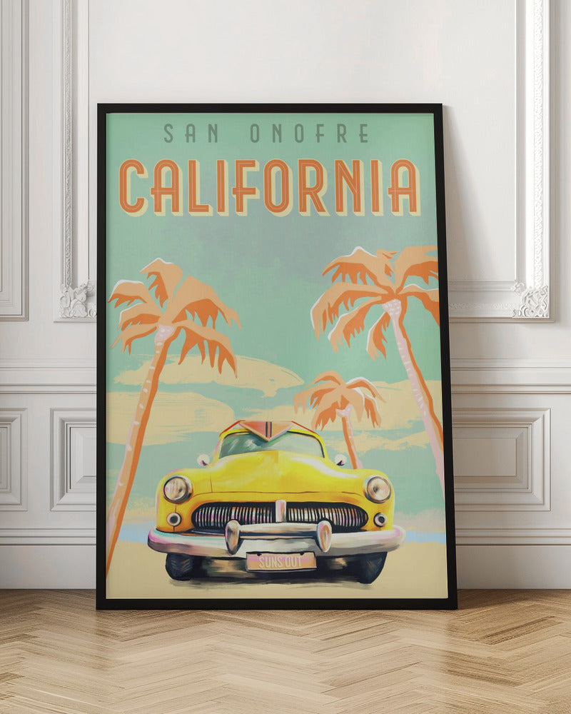 Cali Poster Aqua - Stretched Canvas, Poster or Fine Art Print I Heart Wall Art