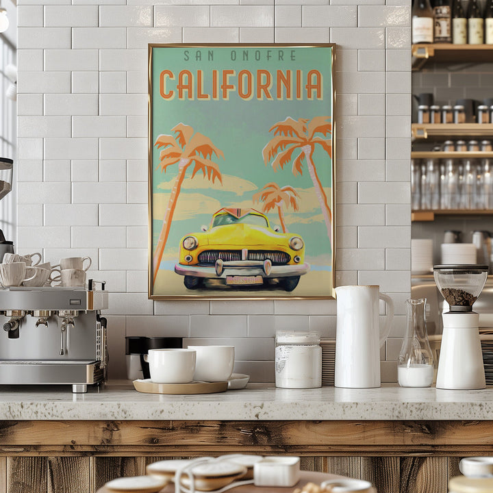 Cali Poster Aqua - Stretched Canvas, Poster or Fine Art Print I Heart Wall Art