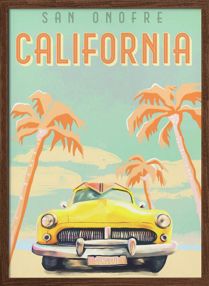 Cali Poster Aqua - Stretched Canvas, Poster or Fine Art Print I Heart Wall Art