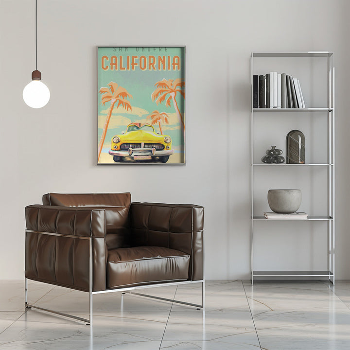 Cali Poster Aqua - Stretched Canvas, Poster or Fine Art Print I Heart Wall Art