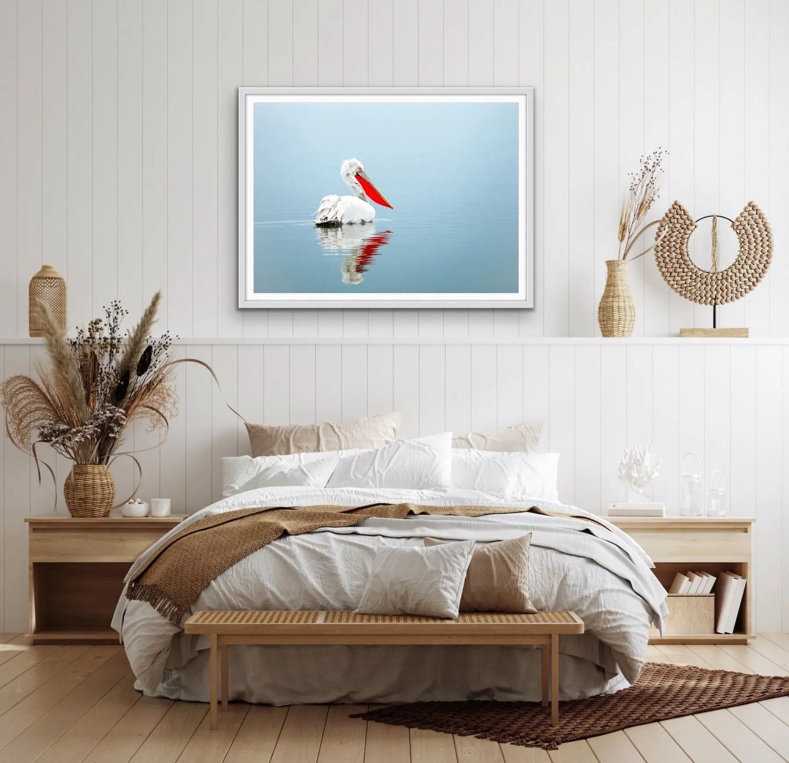 Calm Mornings - Pelican Ocean Coastal Hamptons Photographic Artwork I Heart Wall Art Australia 