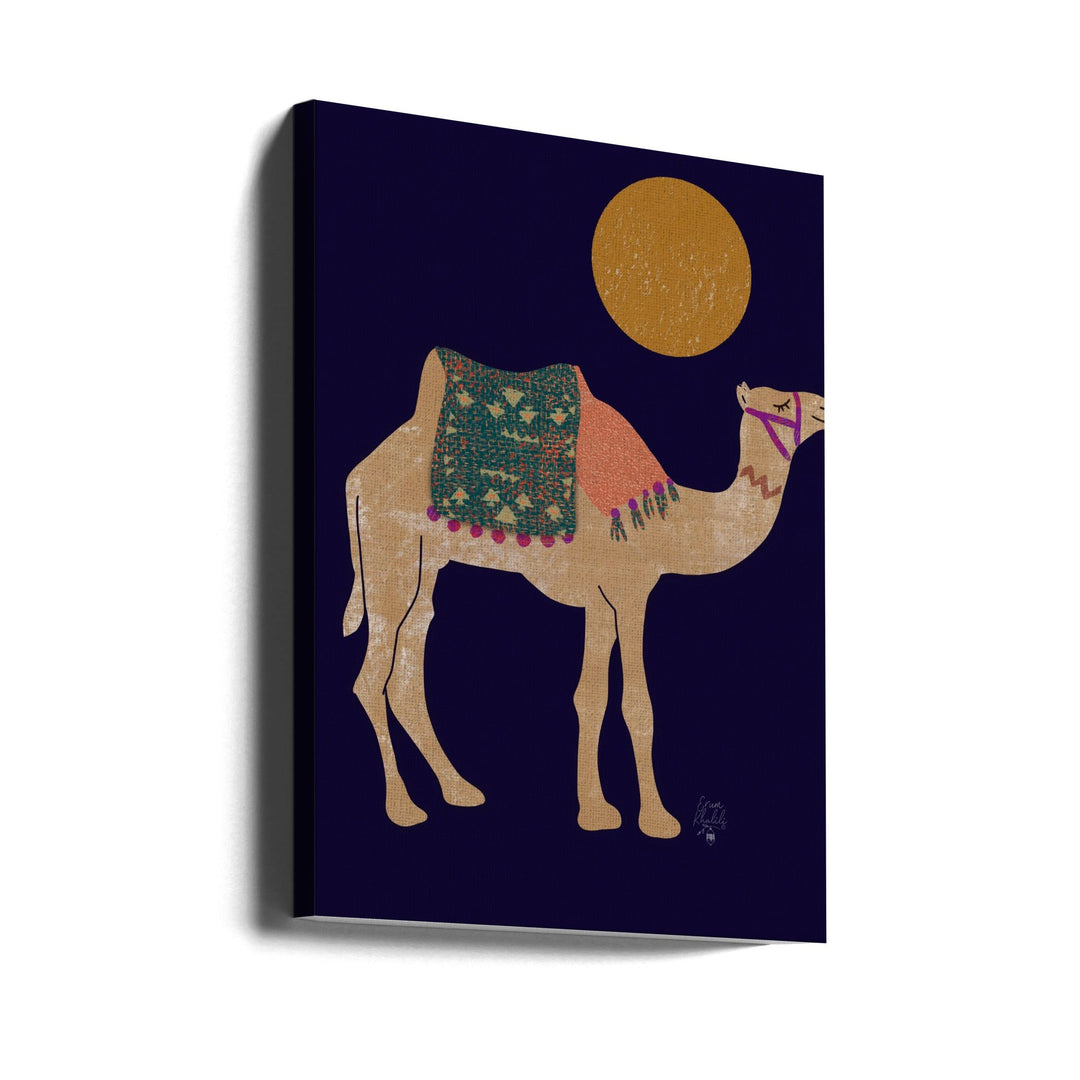 Camel and Moon   Erum Khalili.png - Stretched Canvas, Poster or Fine Art Print I Heart Wall Art