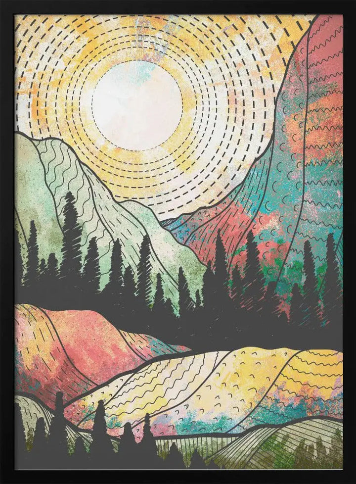 Canadian Mountains - Stretched Canvas, Poster or Fine Art Print I Heart Wall Art
