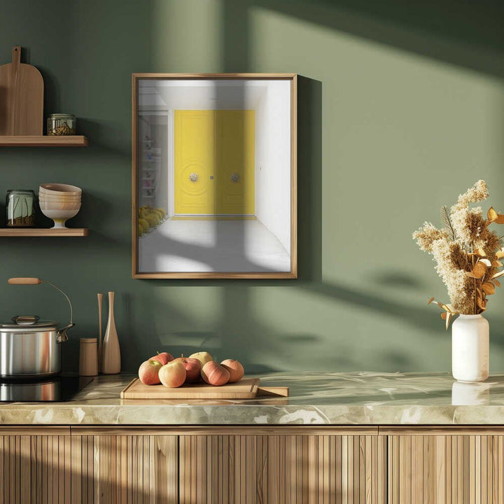 Canary Yellow Doors on a Mid - Century Modern - Stretched Canvas, Poster or Fine Art Print - I Heart Wall Art - Poster Print, Canvas Print or Framed Art Print