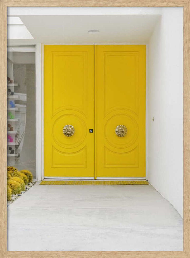 Canary Yellow Doors on a Mid - Century Modern - Stretched Canvas, Poster or Fine Art Print - I Heart Wall Art - Poster Print, Canvas Print or Framed Art Print
