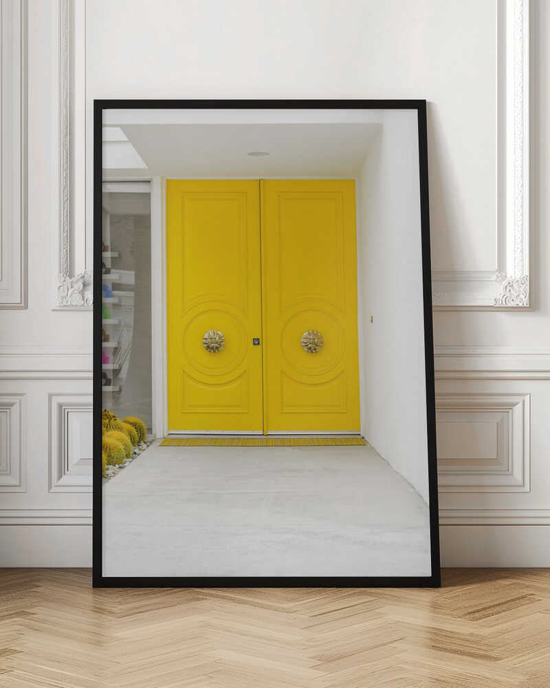 Canary Yellow Doors on a Mid - Century Modern - Stretched Canvas, Poster or Fine Art Print - I Heart Wall Art - Poster Print, Canvas Print or Framed Art Print