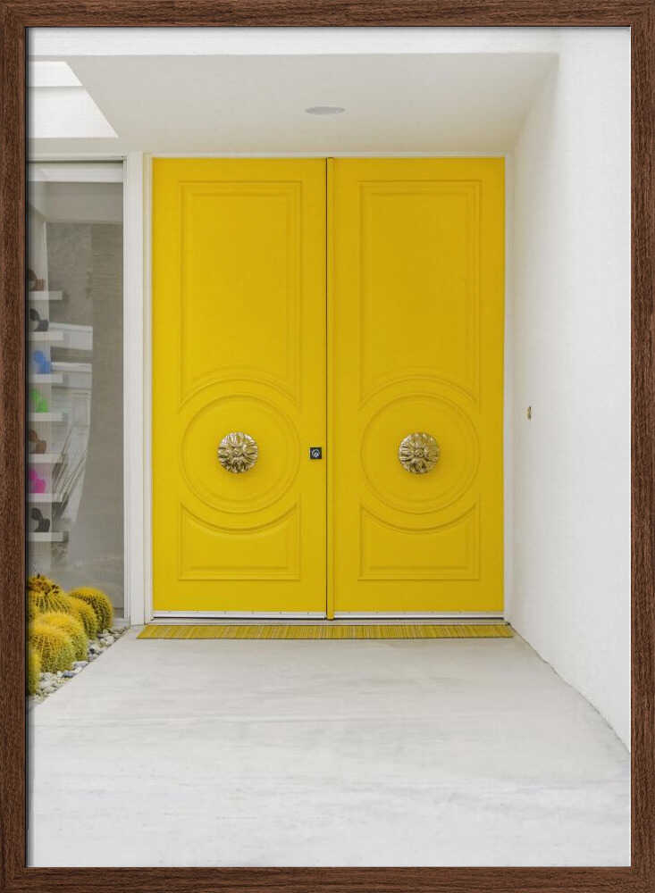 Canary Yellow Doors on a Mid - Century Modern - Stretched Canvas, Poster or Fine Art Print - I Heart Wall Art - Poster Print, Canvas Print or Framed Art Print