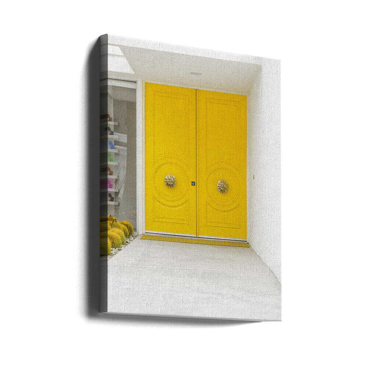 Canary Yellow Doors on a Mid - Century Modern - Stretched Canvas, Poster or Fine Art Print - I Heart Wall Art - Poster Print, Canvas Print or Framed Art Print