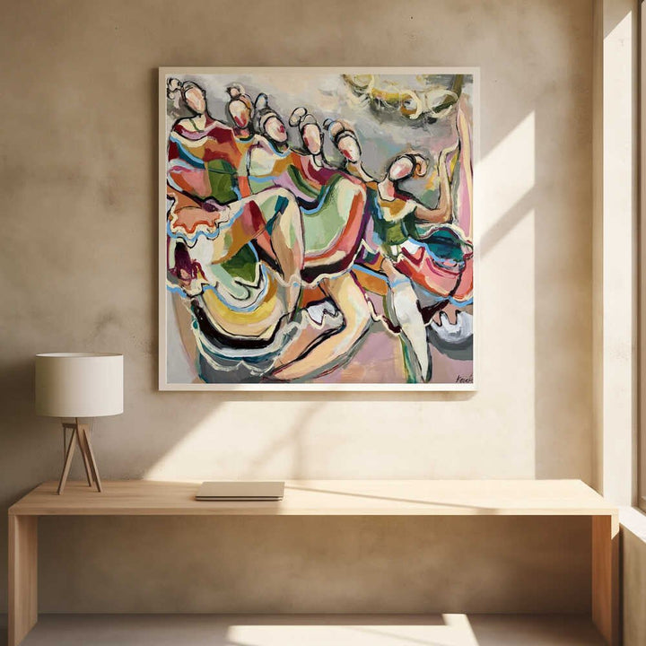 “Cancan” - Square Stretched Canvas, Poster or Fine Art Print - I Heart Wall Art - Poster Print, Canvas Print or Framed Art Print