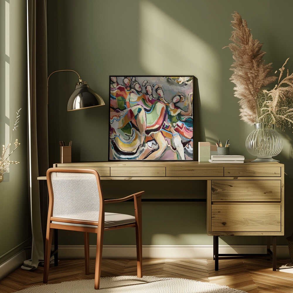 “Cancan” - Square Stretched Canvas, Poster or Fine Art Print - I Heart Wall Art - Poster Print, Canvas Print or Framed Art Print