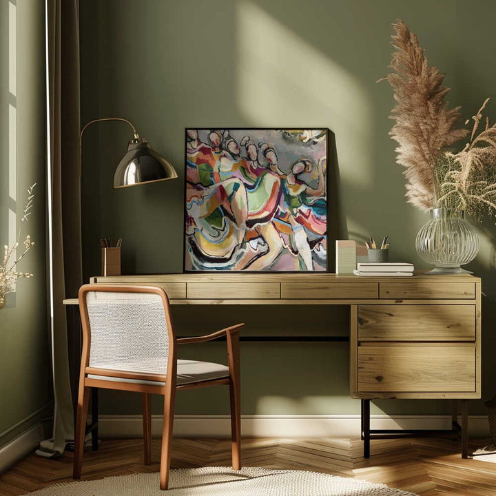 “Cancan” - Square Stretched Canvas, Poster or Fine Art Print - I Heart Wall Art - Poster Print, Canvas Print or Framed Art Print
