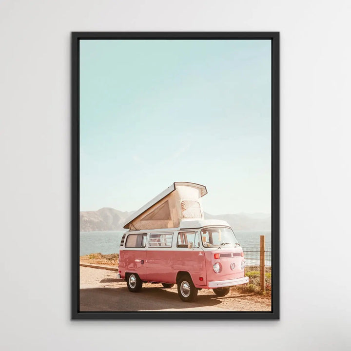Candy Kombi - Vintage Style Print of Kombi Parked By The Beach - I Heart Wall Art