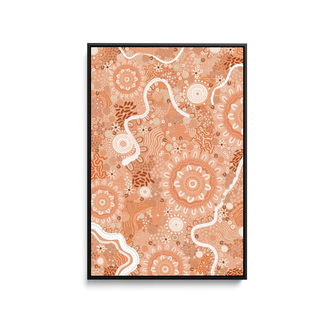 Canobie by Leah Cummins Winter Edition 3  - Stretched Canvas Print or Framed Fine Art Print - Aboriginal Artwork I Heart Wall Art Australia 