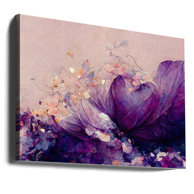 Purple Wild Flowers - Stretched Canvas, Poster or Fine Art Print I Heart Wall Art
