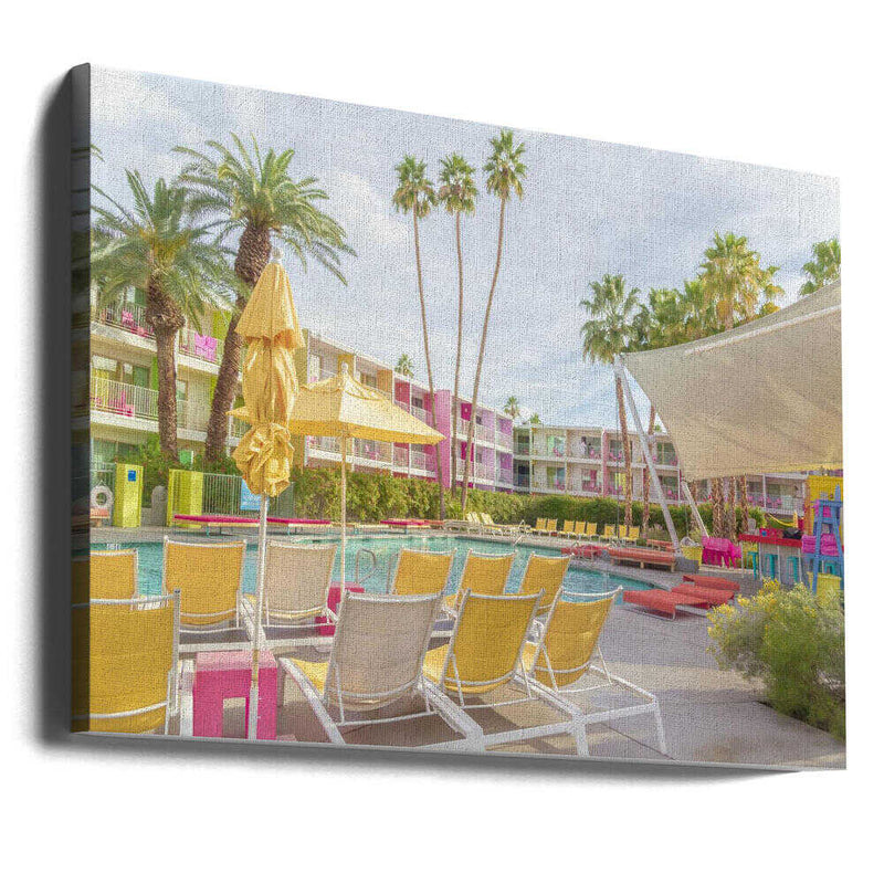 Poolside at the Saguaro Hotel - Palm Springs - Stretched Canvas, Poster or Fine Art Print I Heart Wall Art