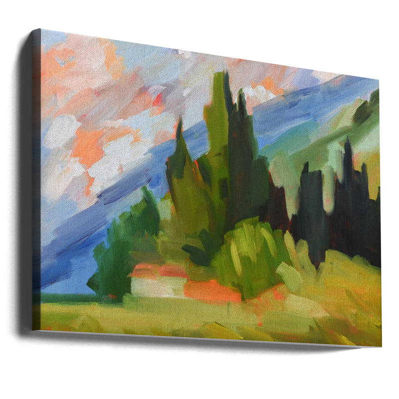 Tuscan Mountainside - Stretched Canvas, Poster or Fine Art Print I Heart Wall Art