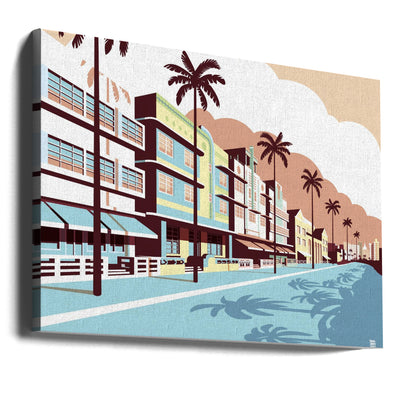Miami Oceandrive - Stretched Canvas, Poster or Fine Art Print I Heart Wall Art