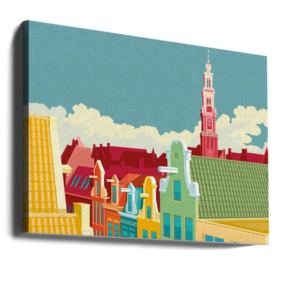 Amsterdam Jordaan Westerkerk - Stretched Canvas, Poster or Fine Art Print I Heart Wall Art