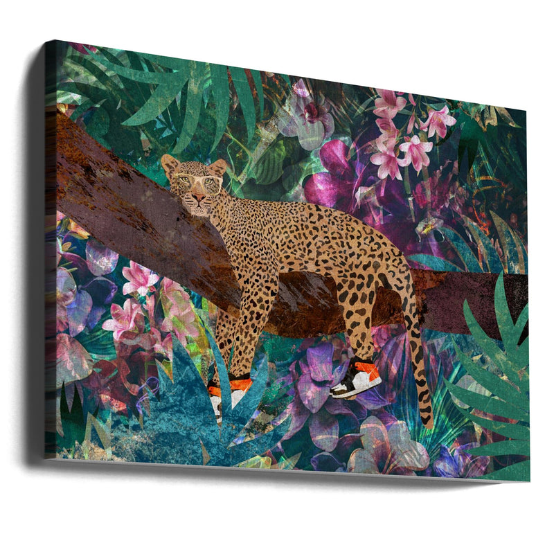 Lazy Leopard - Stretched Canvas, Poster or Fine Art Print I Heart Wall Art
