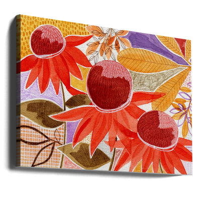 Layered Botanical Watercolour - Stretched Canvas, Poster or Fine Art Print I Heart Wall Art