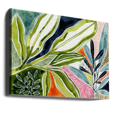 Layered Botanical Watercolour - Stretched Canvas, Poster or Fine Art Print I Heart Wall Art