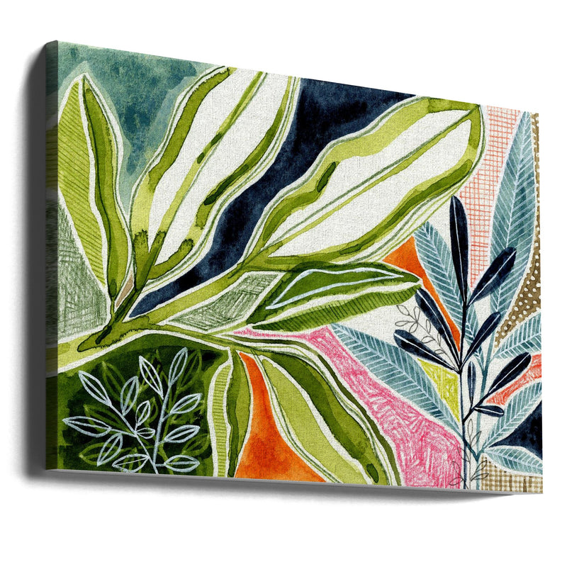 Layered Botanical Watercolour - Stretched Canvas, Poster or Fine Art Print I Heart Wall Art