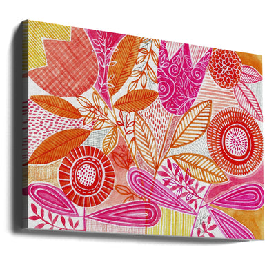 Layered Botanical Watercolour - Stretched Canvas, Poster or Fine Art Print I Heart Wall Art