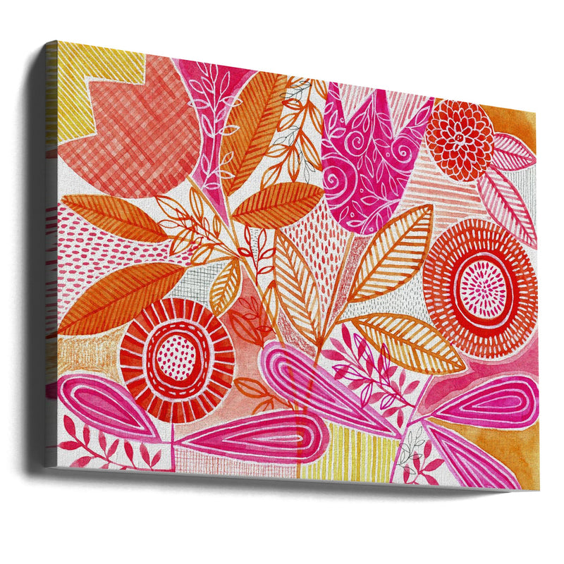 Layered Botanical Watercolour - Stretched Canvas, Poster or Fine Art Print I Heart Wall Art