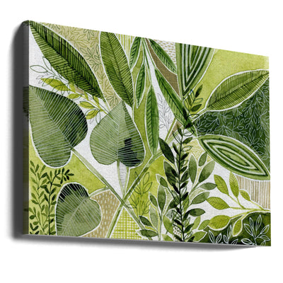 Layered Botanical Watercolour - Stretched Canvas, Poster or Fine Art Print I Heart Wall Art