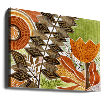 Layered Botanical Watercolour - Stretched Canvas, Poster or Fine Art Print I Heart Wall Art