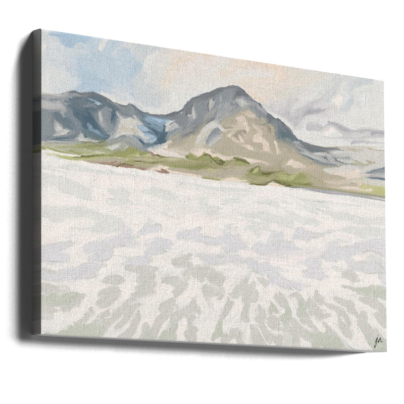 Snowy Mountain View - Stretched Canvas, Poster or Fine Art Print I Heart Wall Art