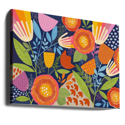 A Rainbow Garden - Stretched Canvas, Poster or Fine Art Print I Heart Wall Art