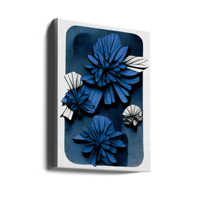 Blue Blossoms - Stretched Canvas, Poster or Fine Art Print I Heart Wall Art