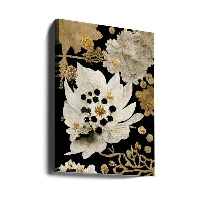 Beige Dry Flowers - Stretched Canvas, Poster or Fine Art Print I Heart Wall Art