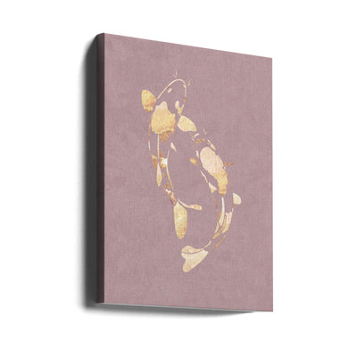 Pink Gold Koi Fish 1 - Stretched Canvas, Poster or Fine Art Print I Heart Wall Art