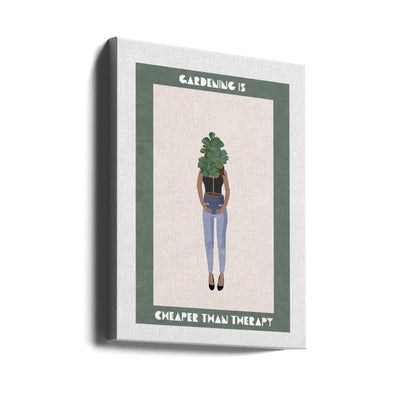Gardening is cheaper than therapy - Stretched Canvas, Poster or Fine Art Print I Heart Wall Art