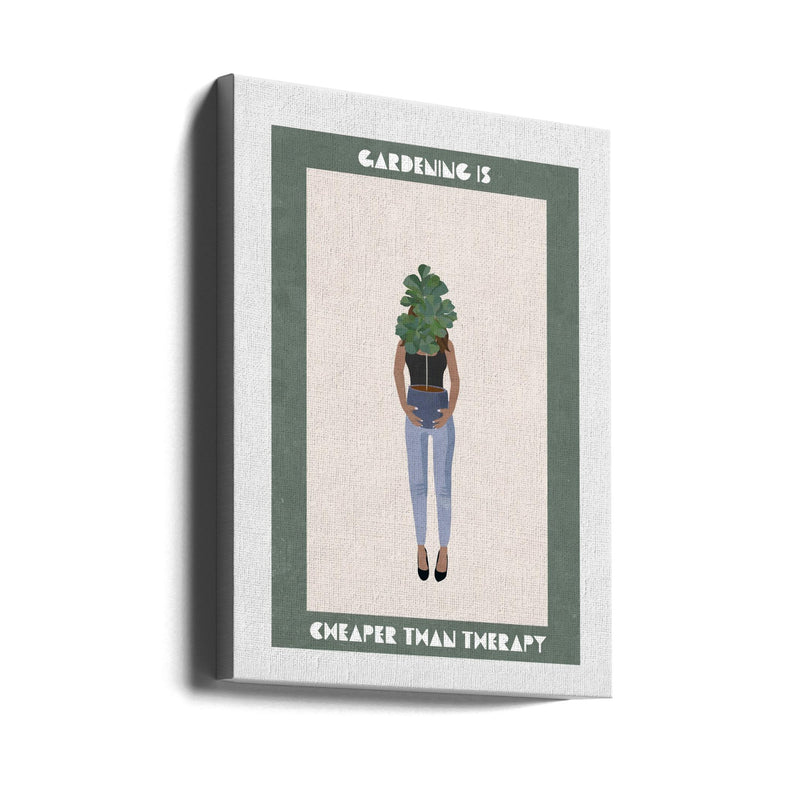 Gardening is cheaper than therapy - Stretched Canvas, Poster or Fine Art Print I Heart Wall Art