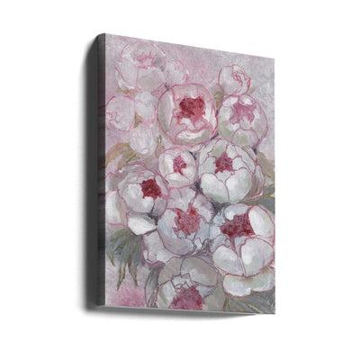 Nuria bouquet of peonies in pink - Stretched Canvas, Poster or Fine Art Print I Heart Wall Art