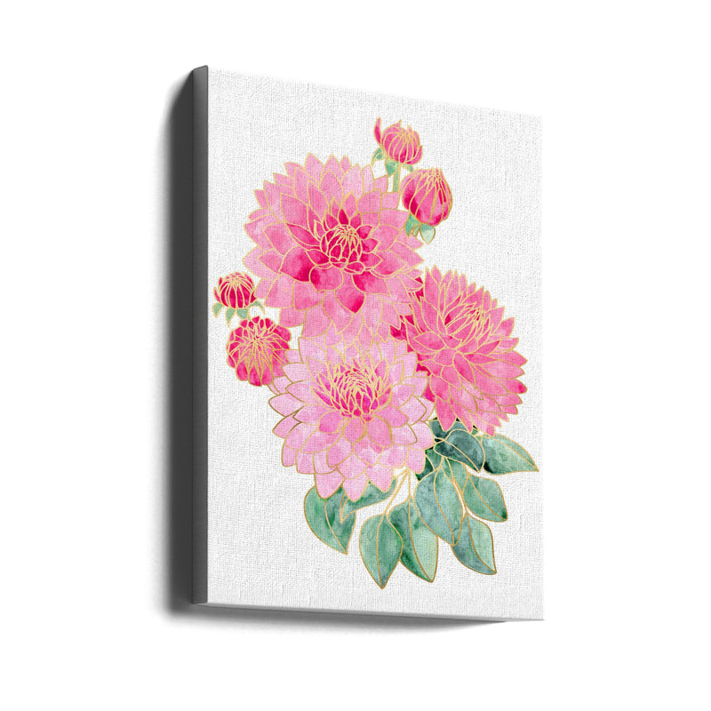 Pacey pink watercolor bouquet - Stretched Canvas, Poster or Fine Art Print I Heart Wall Art