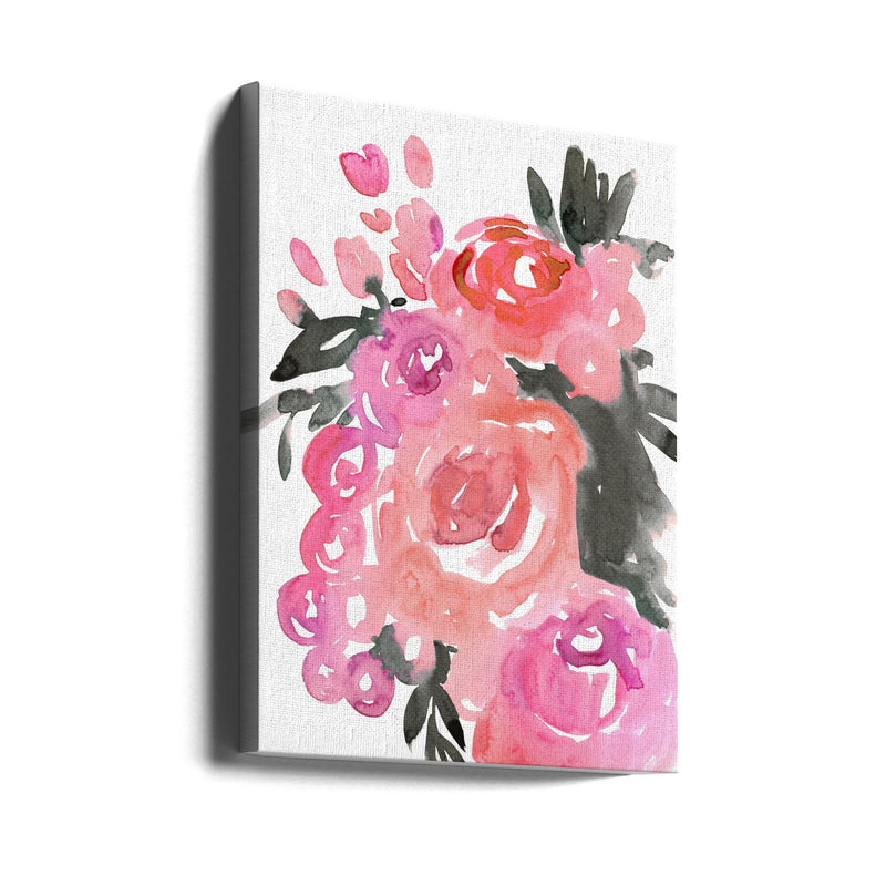 Maeko loose watercolor florals II - Stretched Canvas, Poster or Fine Art Print I Heart Wall Art