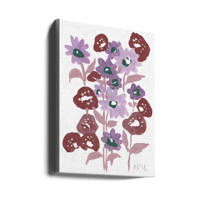 Purple Flowerbed - Stretched Canvas, Poster or Fine Art Print I Heart Wall Art