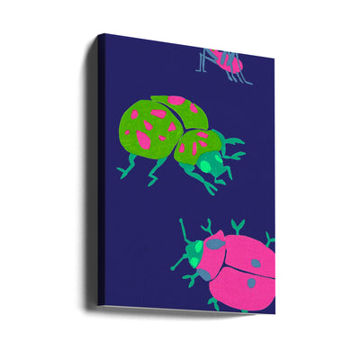 Midnight Ladybugs - Stretched Canvas, Poster or Fine Art Print I Heart Wall Art