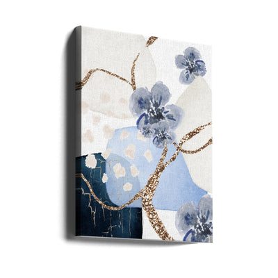 Floral Blue-3 - Stretched Canvas, Poster or Fine Art Print I Heart Wall Art
