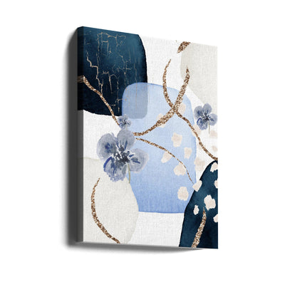 Floral Blue-2 - Stretched Canvas, Poster or Fine Art Print I Heart Wall Art