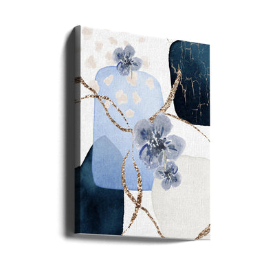 Floral Blue-1 - Stretched Canvas, Poster or Fine Art Print I Heart Wall Art