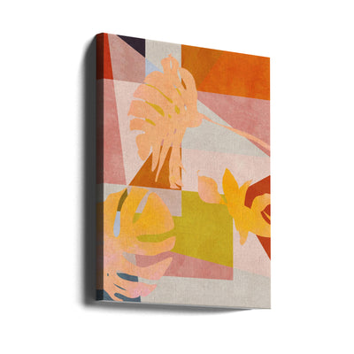 Organic Bauhaus Geometry Leaves - Stretched Canvas, Poster or Fine Art Print I Heart Wall Art