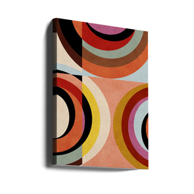 Warm Colors Bauhaus Geometry3 - Stretched Canvas, Poster or Fine Art Print I Heart Wall Art