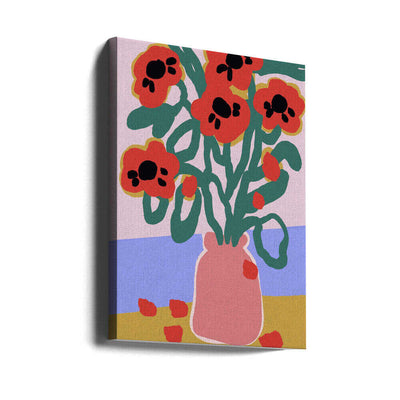 Bold Blooms Vase - Stretched Canvas, Poster or Fine Art Print I Heart Wall Art