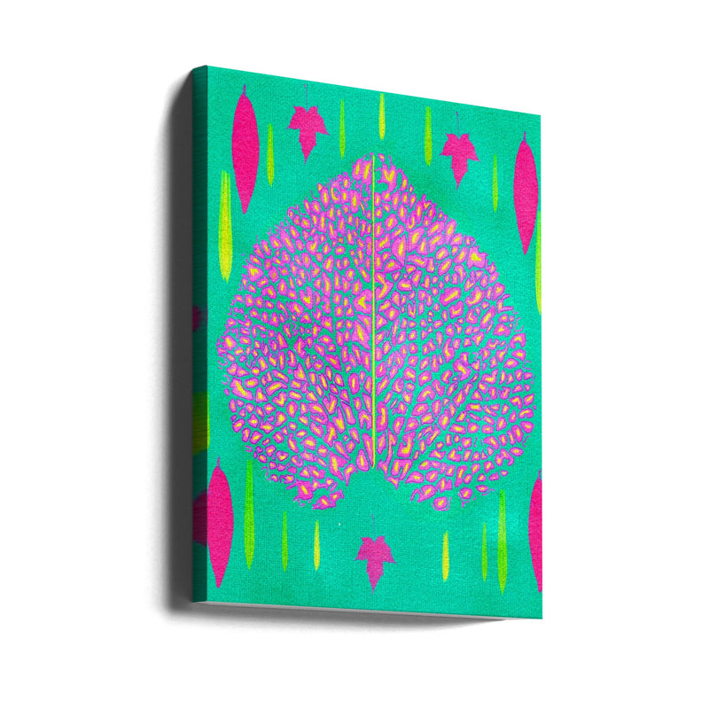 Leaves In Pink.png - Stretched Canvas, Poster or Fine Art Print I Heart Wall Art